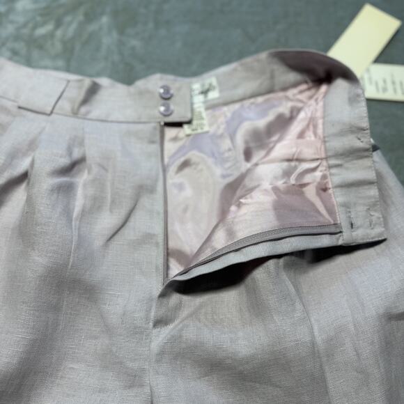 Giorgio Sant' Angelo Linen Blend Tan Wide Leg High-Waisted Dress Pants Size 16 - Picture 3 of 15